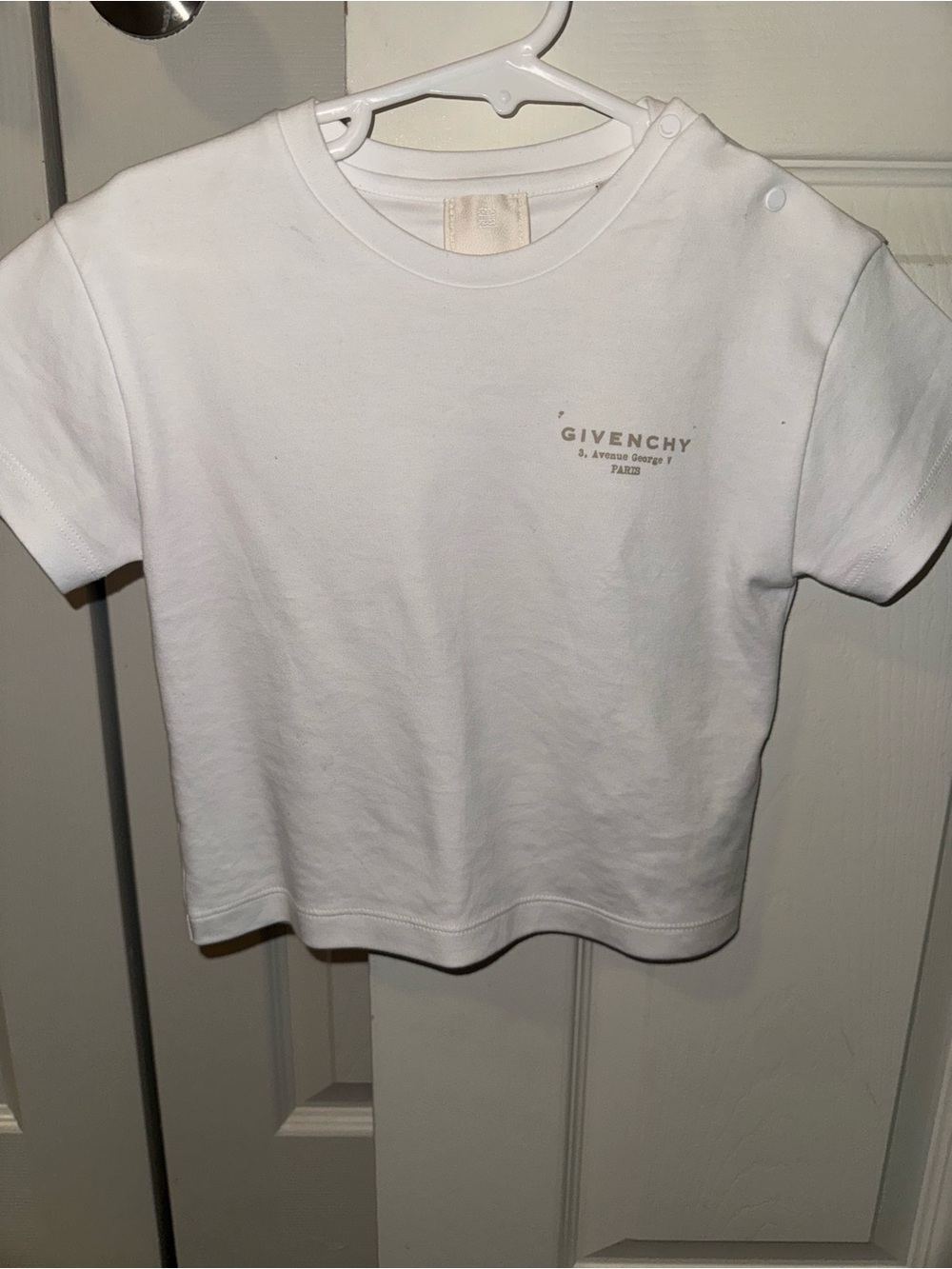 Givenchy White Short Sleeve Kids Tee with Small Chest Logo